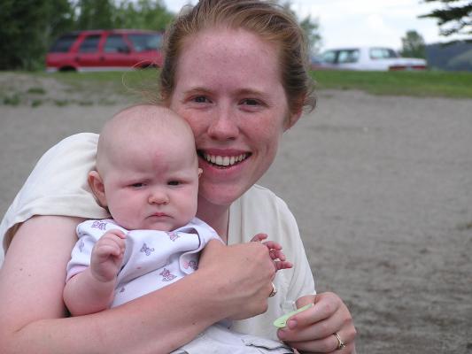 Katie and Sarah at the lake.