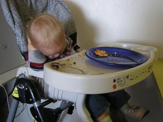 Too tired to eat.