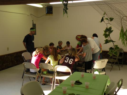 At the craft table at VBS.