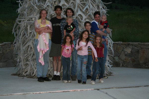 (Back Row) Katie,Sarah, Mike, David, Noah, Michael, Robert, Steven.
(Second Row) Andrea, Malia Nichole.
The girls are ready to run out of the picture.