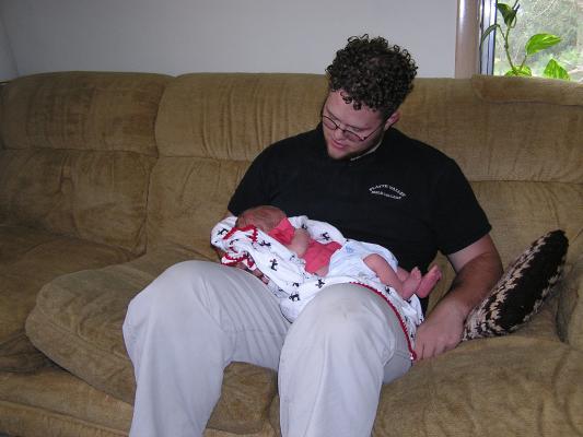 Uncle Titus checks out his new nephew