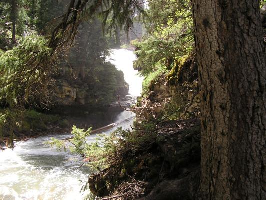 The first view of Ousel Falls.