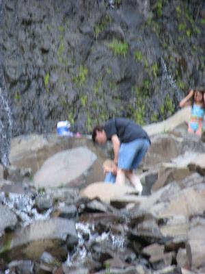 David and Noah climbing
