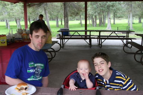 Robert, Steven and Michael at the picnic.