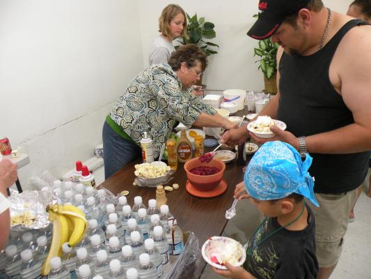 Icecream sundays at Vaction Bible School.