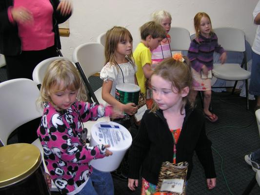 Praising the Lord with drums.
Mickala, Madison, Madison, Max, Kiah, Allison