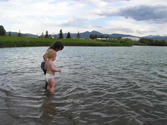 Andrea and Noah at the lake.
