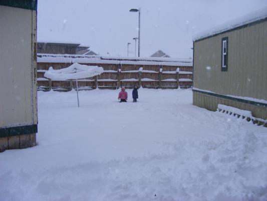 Sarah and Noah in our first big snow.