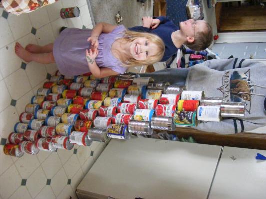 There was a sale on flats of many useful foods.