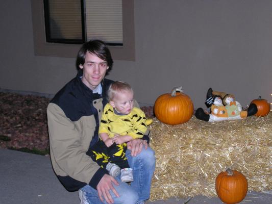 David and Noah at the Halloween party.