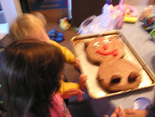 Noah gets ready to eat some cake.