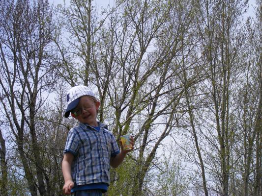 Noah patches at Bozeman Pond.