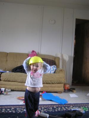 Sarah playing dress-up