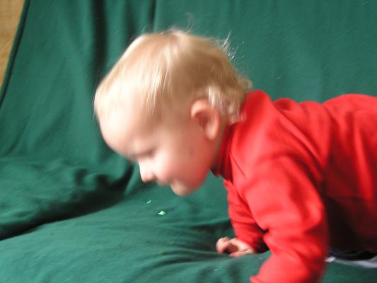 Noah getting off the couch.