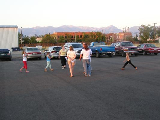 Racing games in the parking lot at VBS