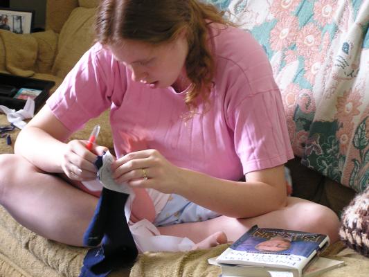 Noah helps mom