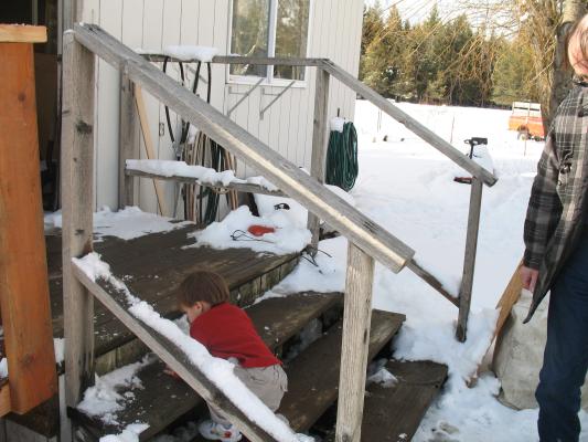 Johnathan on the porch.