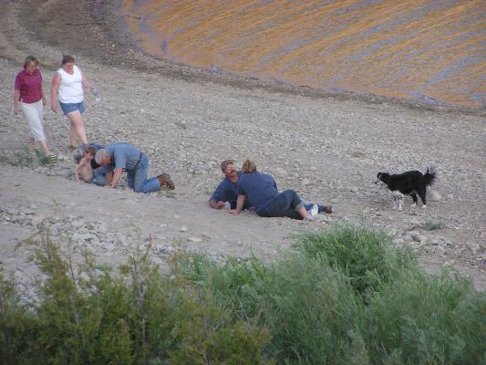 Looking for garnets on the church campout Deb, Aimee, Anka, Bill, Ken, Janet