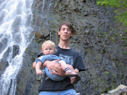 Sarah and David at the foot of Palisade falls