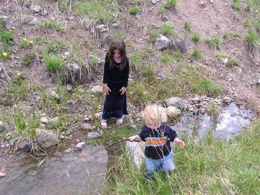 Andrea and Noah at the lake.