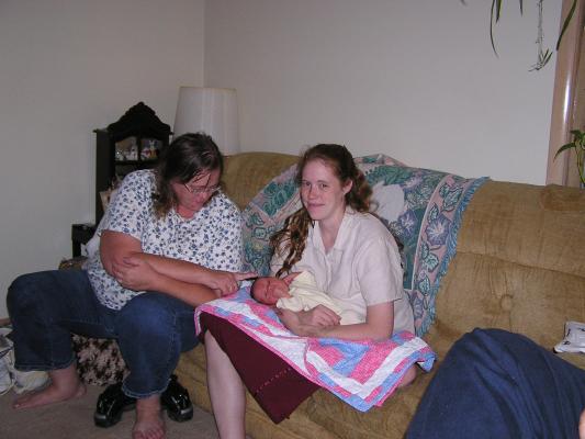 Grandma and Mom with Noah