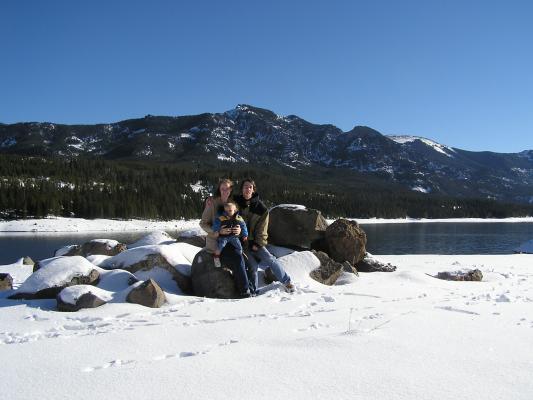 Hyalite Resevoir in the winter.
