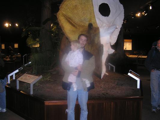 David and Sarah at the Museum of the Rockies dinosaur exhibit.