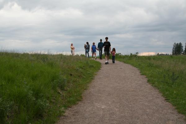 Walking down the trail at the Bison Range.