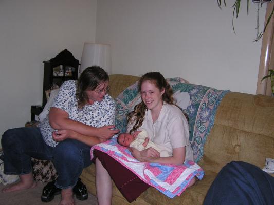 Grandma and Mom with Noah