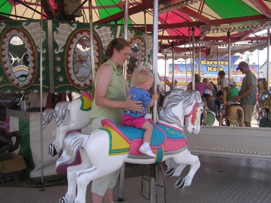 Sarah's first carnival ride