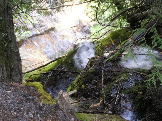 A waterfall