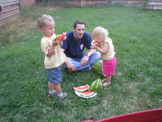 We bought another watermelon.