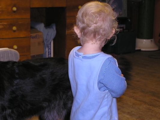 Noah poses for a picture of the back of his head.
Look at those curls.