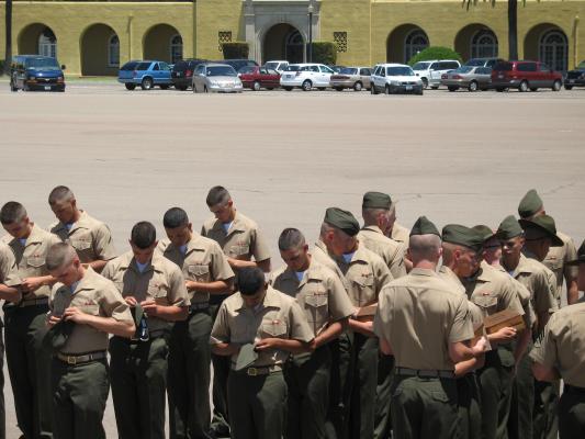 Matthew graduated from Marine boot camp.