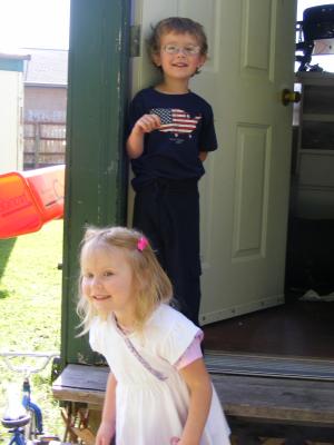 Noah and Sarah on the porch
