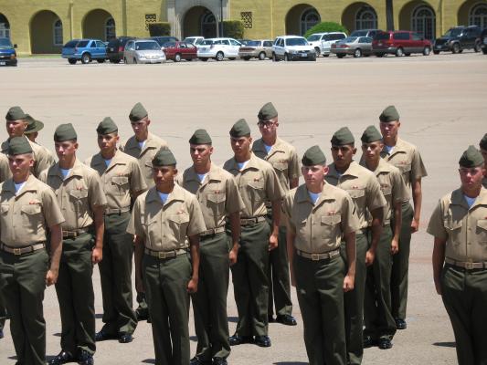 Matthew graduated from Marine boot camp.