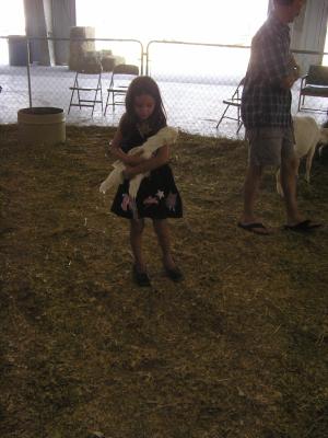 Andrea and a chicken