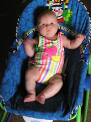 Sarah in her bathing suit.