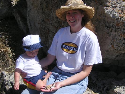 Noah and Katie with Bones.