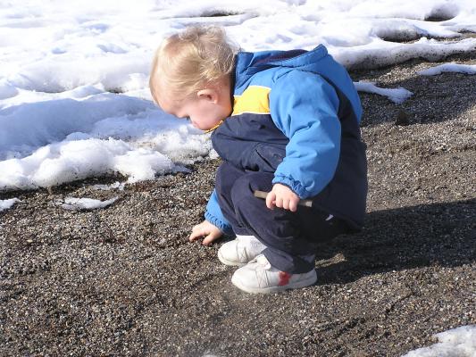 We watched some ice skaters and played in the sand.