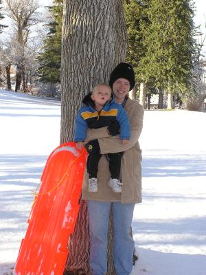 We decided to go sledding at the park.