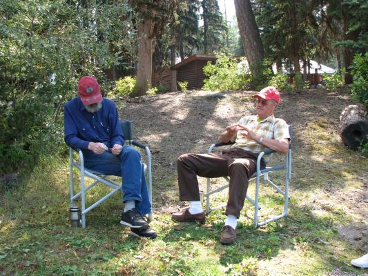 Robert and Bud at camp.