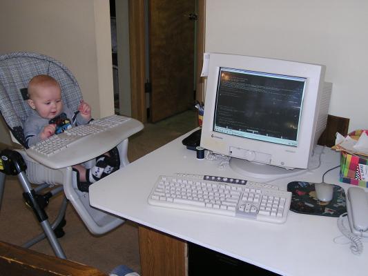 If you look close, you can see what he's working on ... almost