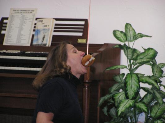 GVCC Fall Party - Doughnut on a string.