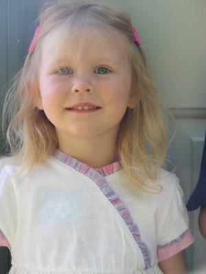 Sarah in a new poney shirt