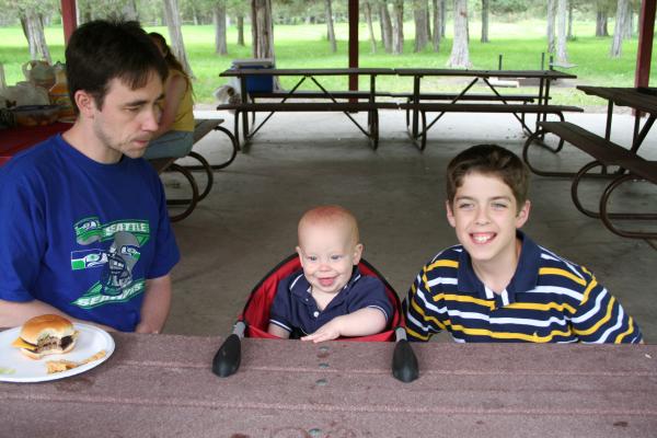 Robert, Steven and Michael at the picnic.