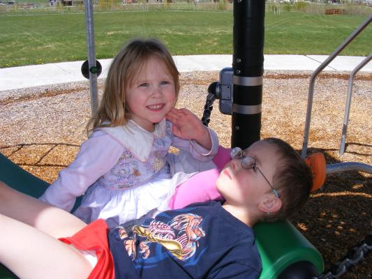 Sarah and Noah at the park