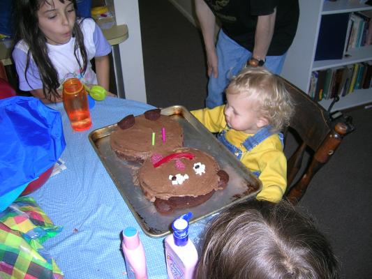 Malia blew out Noah's candles.
