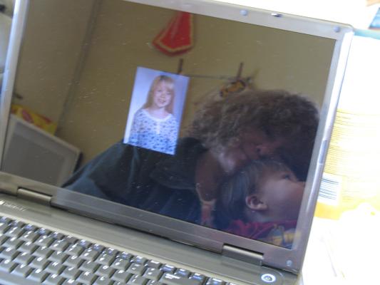 Looking at pictures.