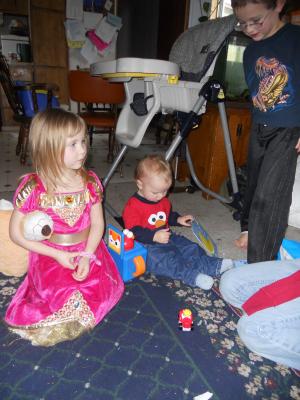 Sarah and Noah are eager to help Joshua on his birthday.